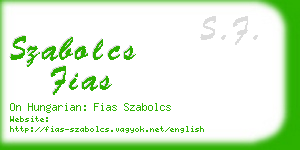 szabolcs fias business card